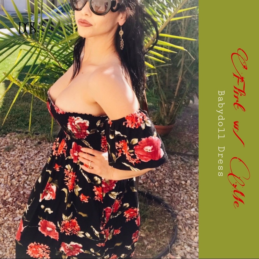 🆕 Flirt w/ Me Floral Off Shoulder Smocking  Dress